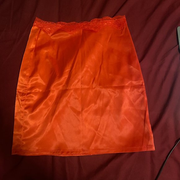 Satin Skirt - Red - Picture 2 of 4